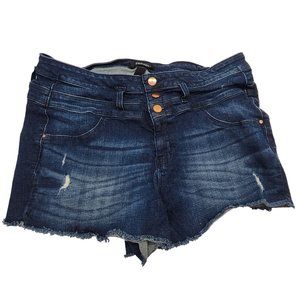 Refugee distressed raw hem Jean shorts womens size 14